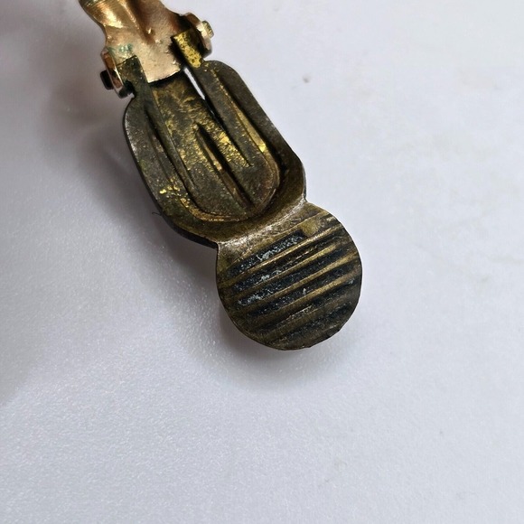 Mother of Pearl Gold Tone Brooch and Clip On Earrings‎ Womens Fashion Jewelry - Picture 8 of 10